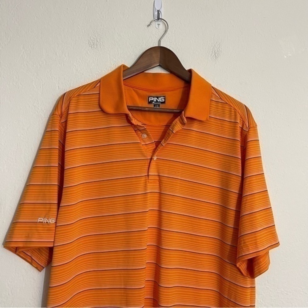 PING Performance Golf Polo T-Shirt Men Size Large Color Orange/Black - Picture 5 of 10